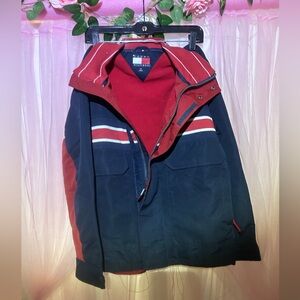 Tommy Hilfiger Navy and Red Bomber Jacket